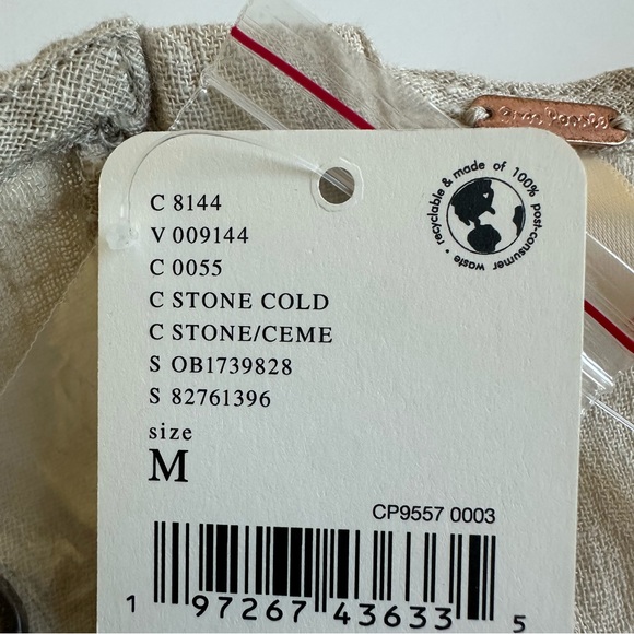 Free People NWT Boogie Down Mini Dress Stone Cold Medium Tube Top Linen Blend - Picture 10 of 10